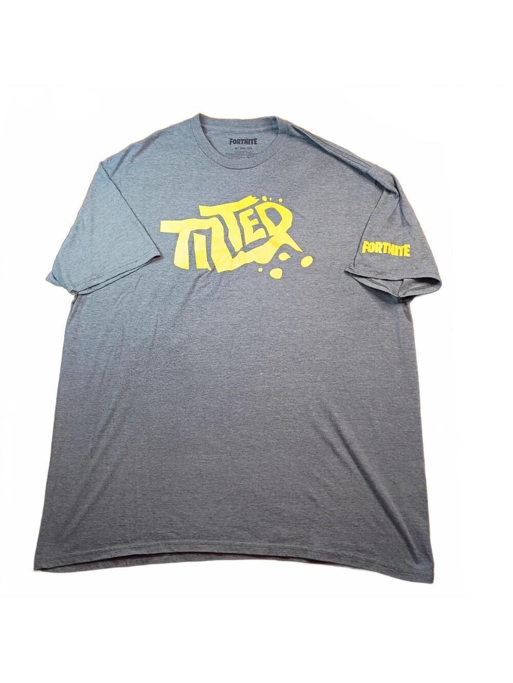 Fortnite Tilted Graphic T-Shirt 2XL Gray Yellow